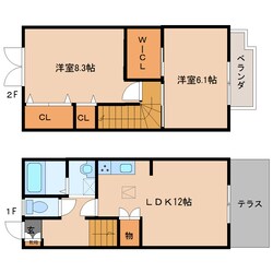 五位堂駅 徒歩12分 1-2階の物件間取画像